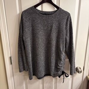 Gray Textured Women's Sweater with Side Tie, XL